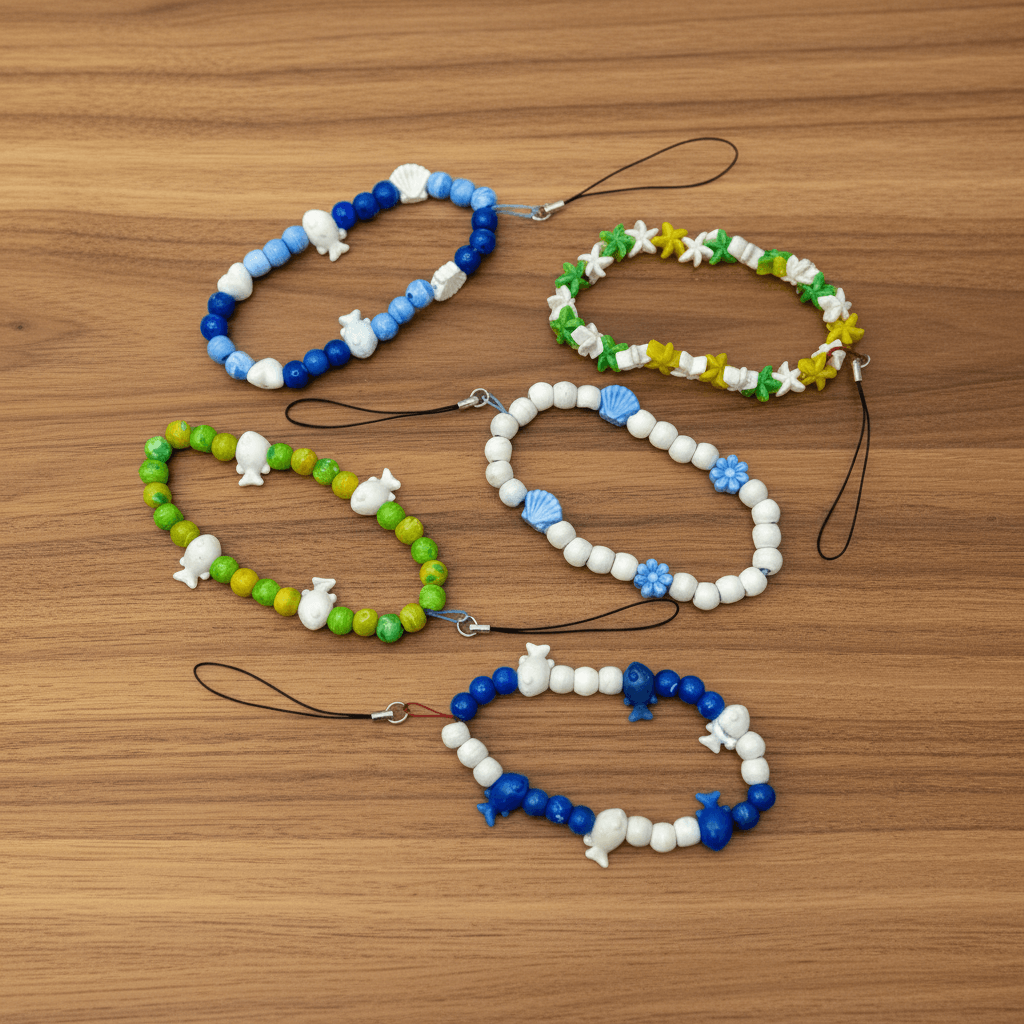 100% Upcycled Phone Bead Strap