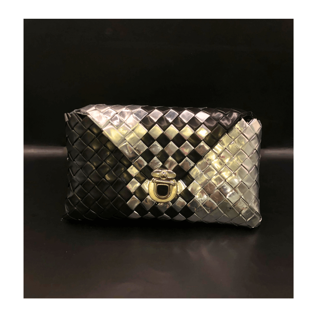 Upcycled Shack : Aluminium Woven Clutch : Elegant