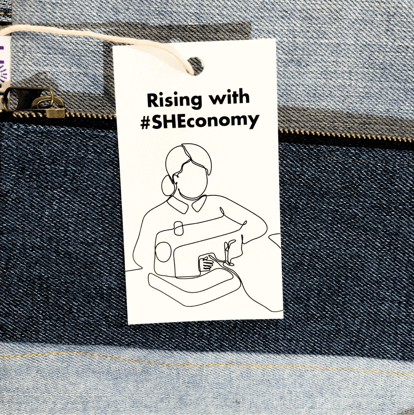 Kloth Circularity : Upcycled Denim Essential Pouch with Wrist Strap