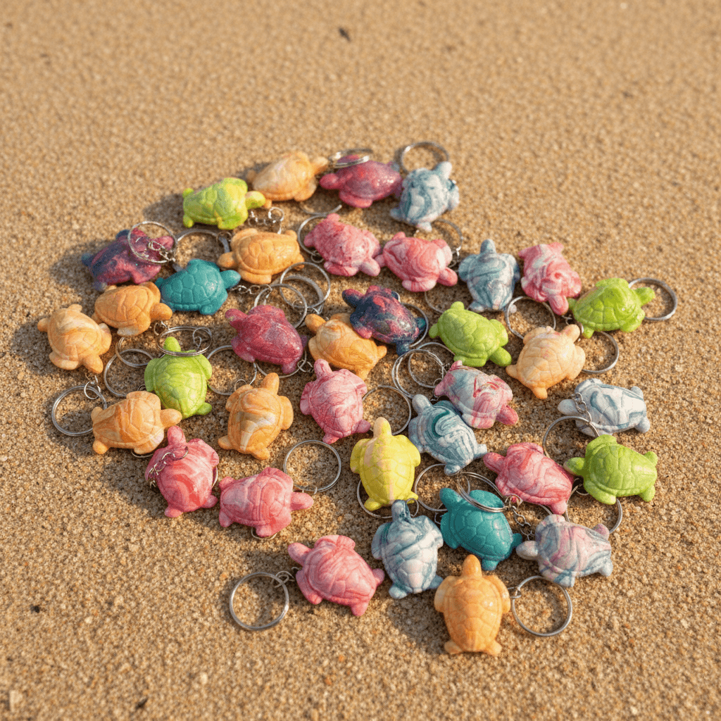 100% Upcycled Plastic Sea Turtle Keychain