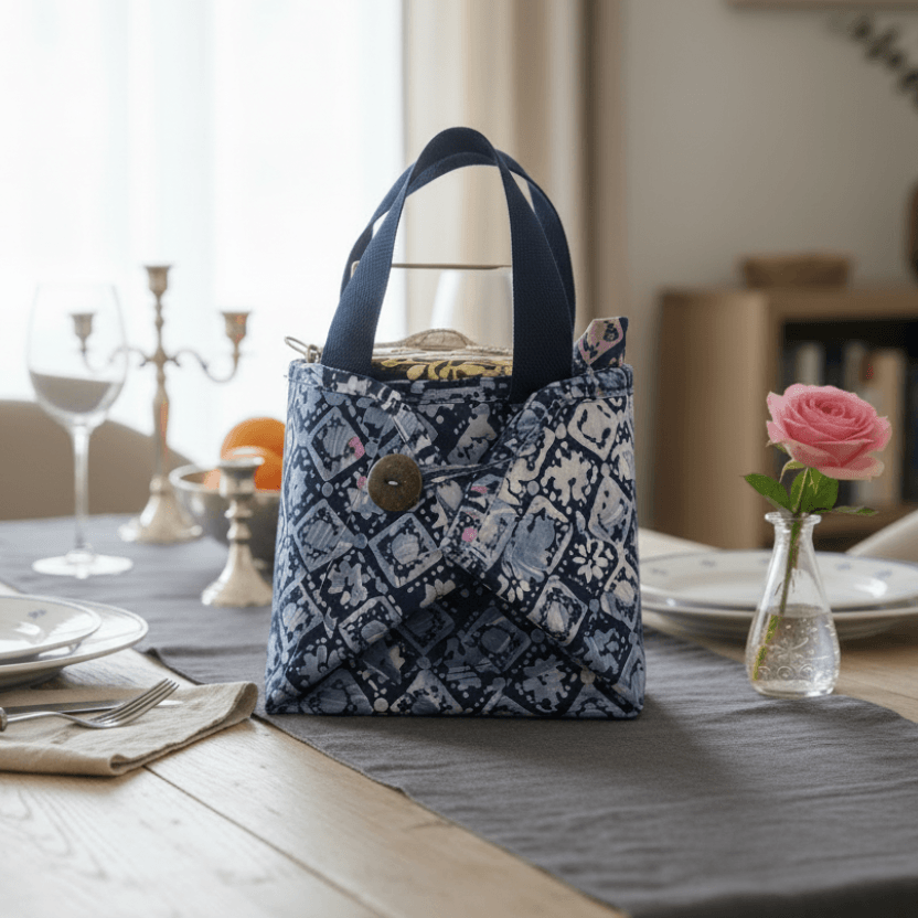 Decoupage 3-tier Tiffin with Batik Carrier
