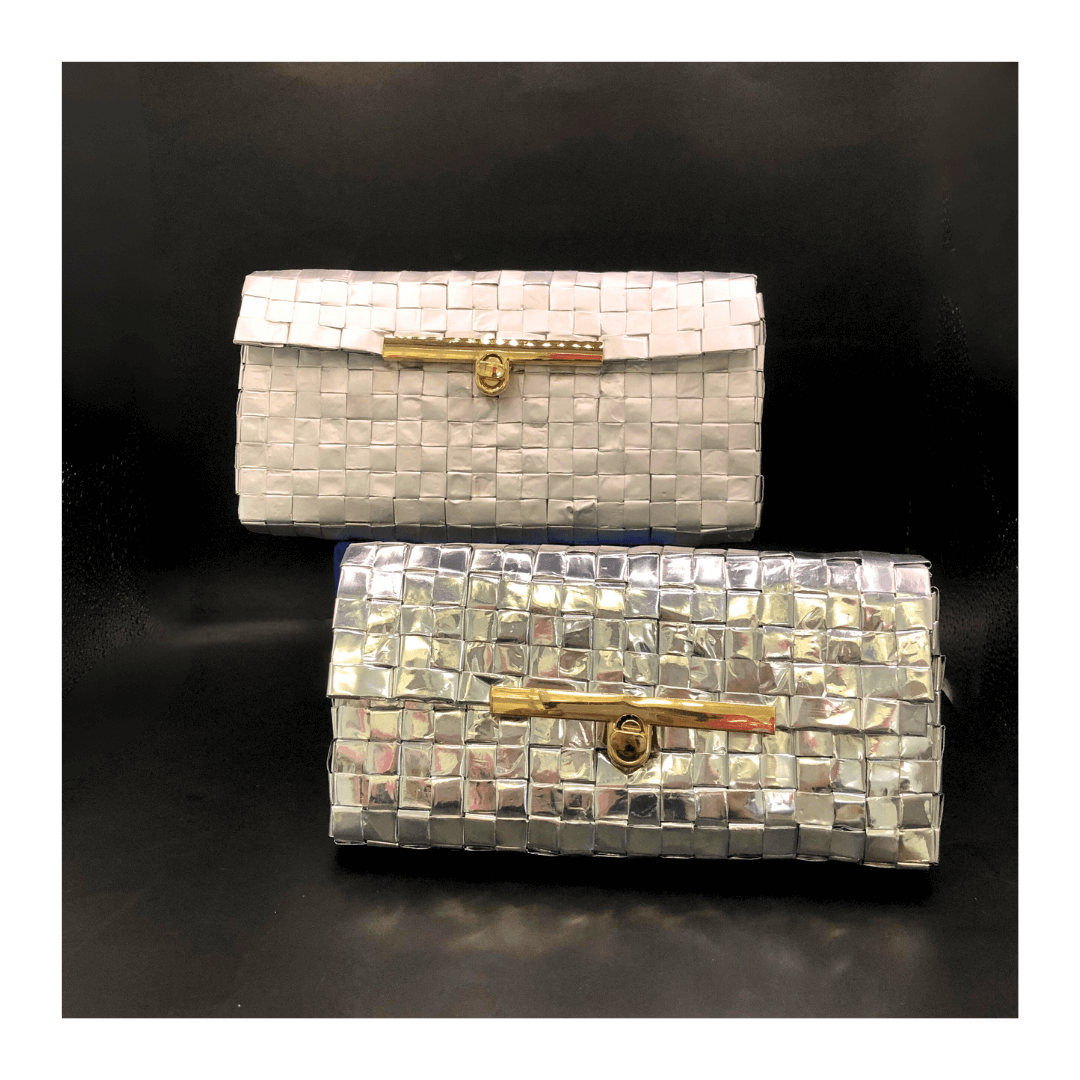 Upcycled Shack : Aluminium Woven Clutch : Classy