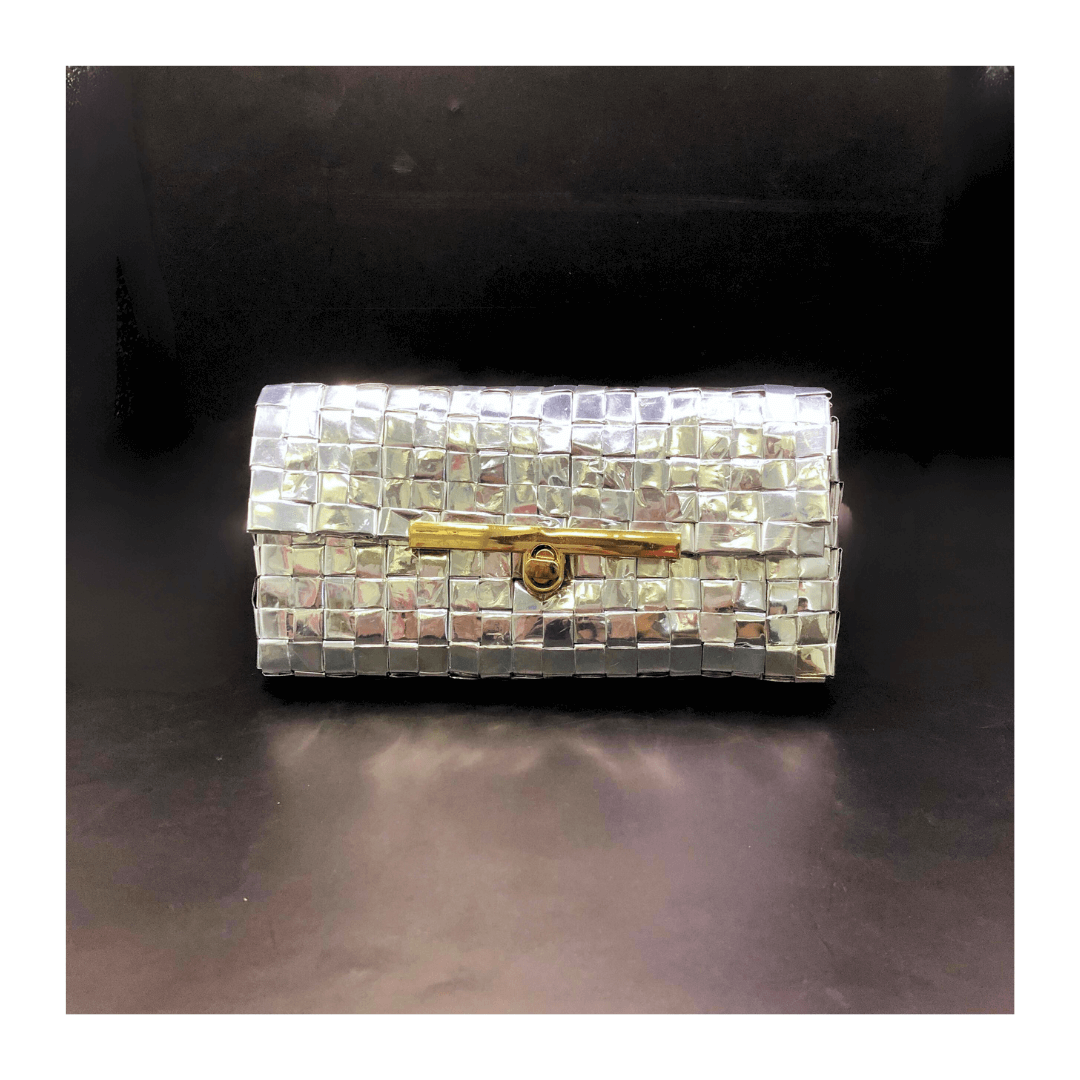 Upcycled Shack : Aluminium Woven Clutch : Classy