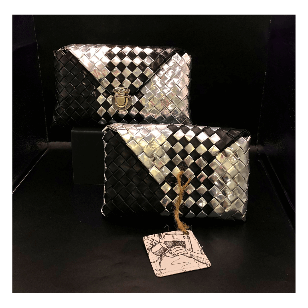 Upcycled Shack : Aluminium Woven Clutch : Elegant
