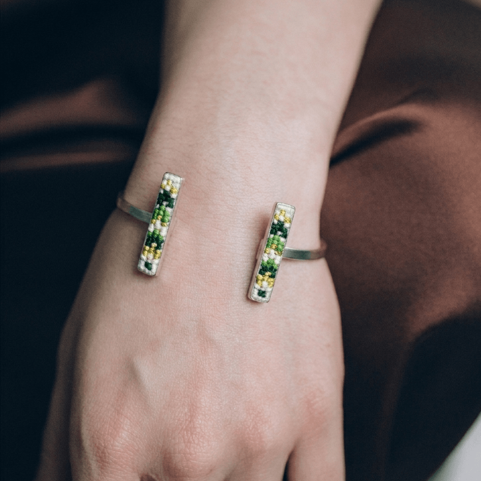 Daun Nuusum Silver-Plated Cuff Bangle (PRE-ORDER)