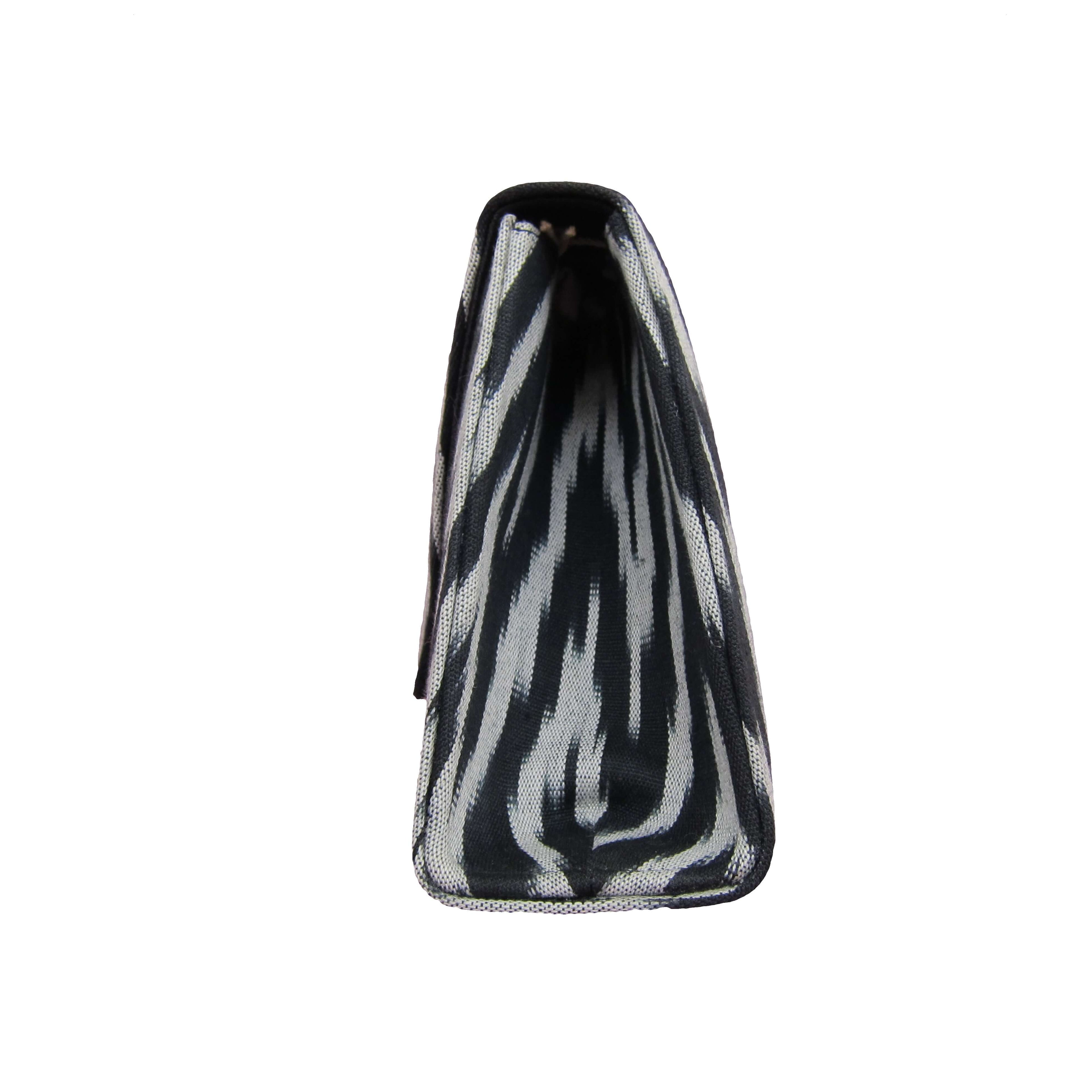 Ikat Luxury Clutch - Black White