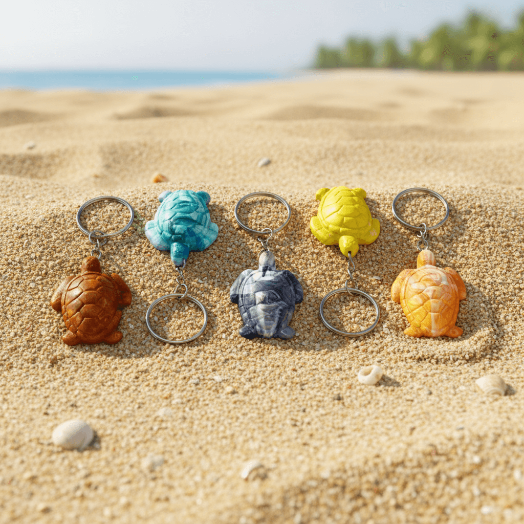 100% Upcycled Plastic Sea Turtle Keychain