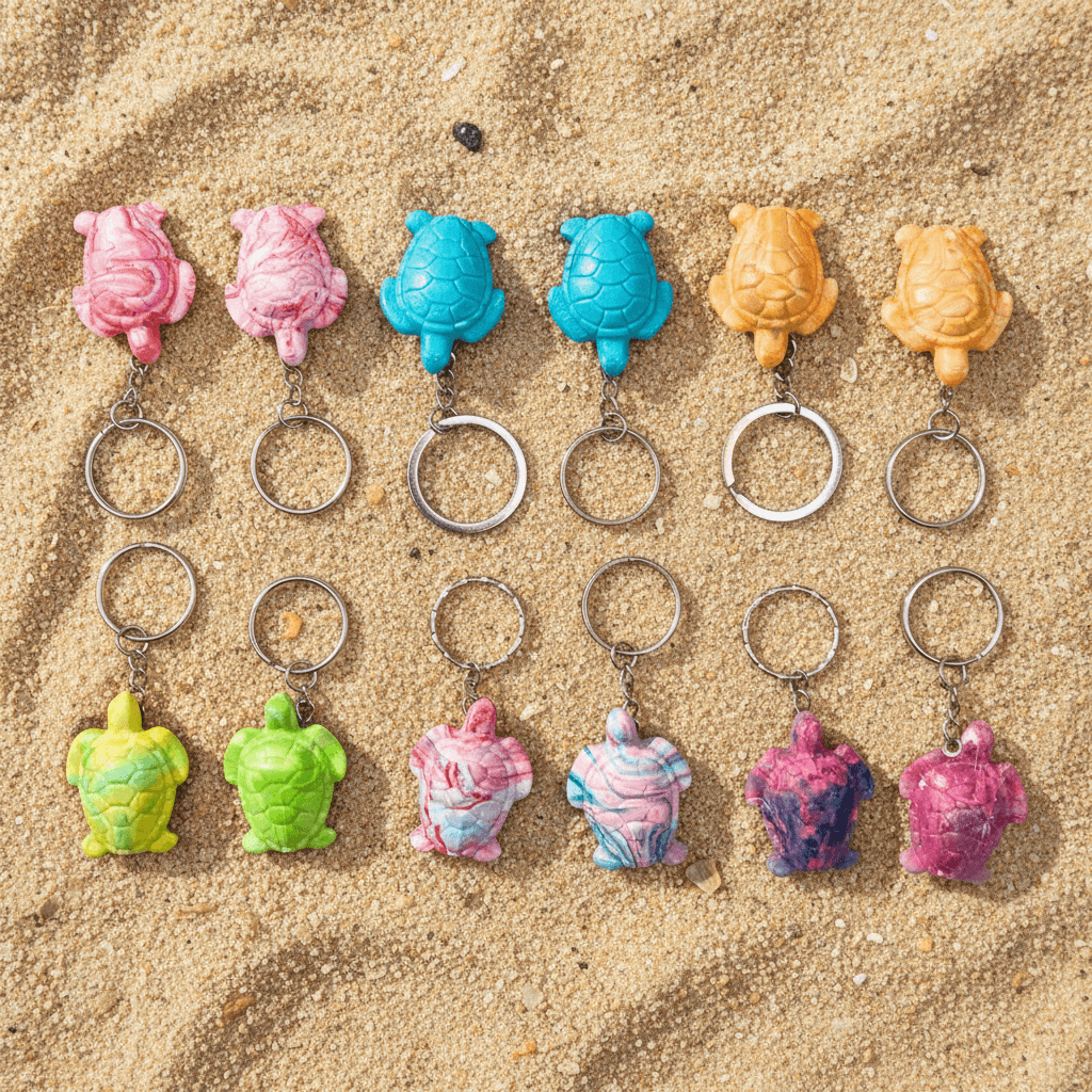 100% Upcycled Plastic Sea Turtle Keychain