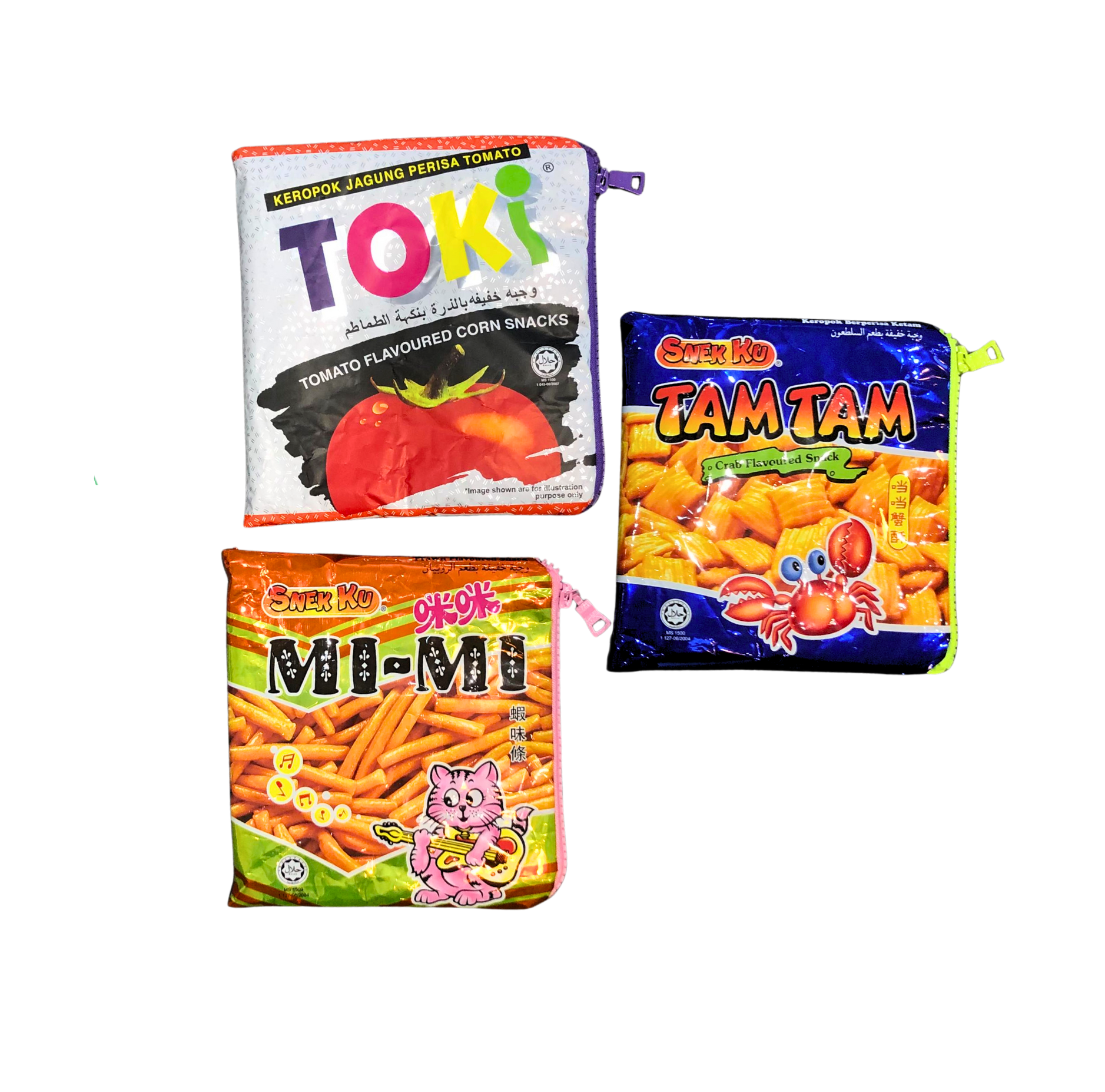Upcycled Malaysian Snack Wrapper Pouch