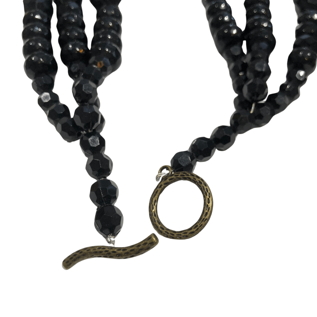 Disco Beads Black Statement Necklace