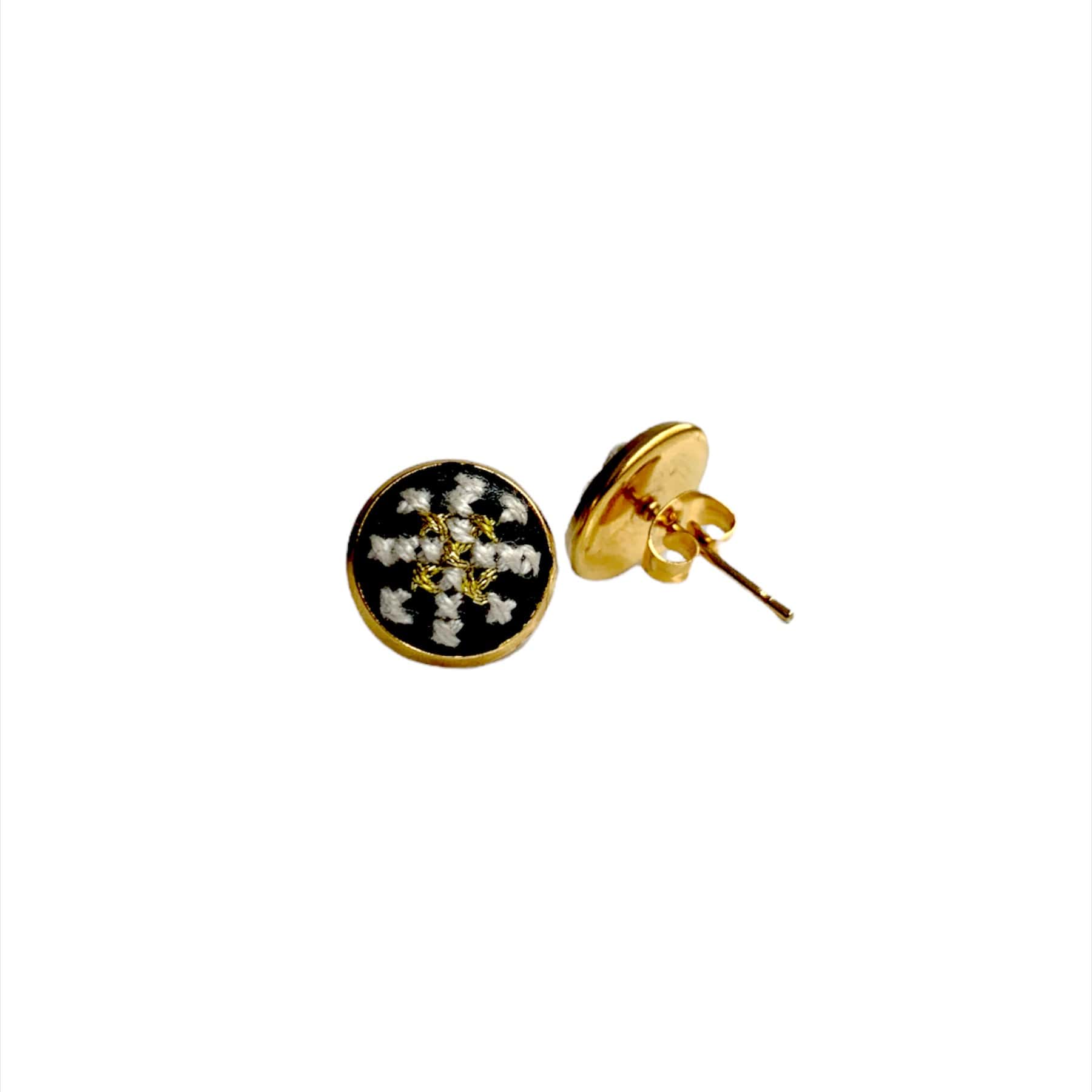 An image of the EarthHeir_ArabesqueBlack_Mahi-MahiStudsEarrings_002.jpg by Earth Heir