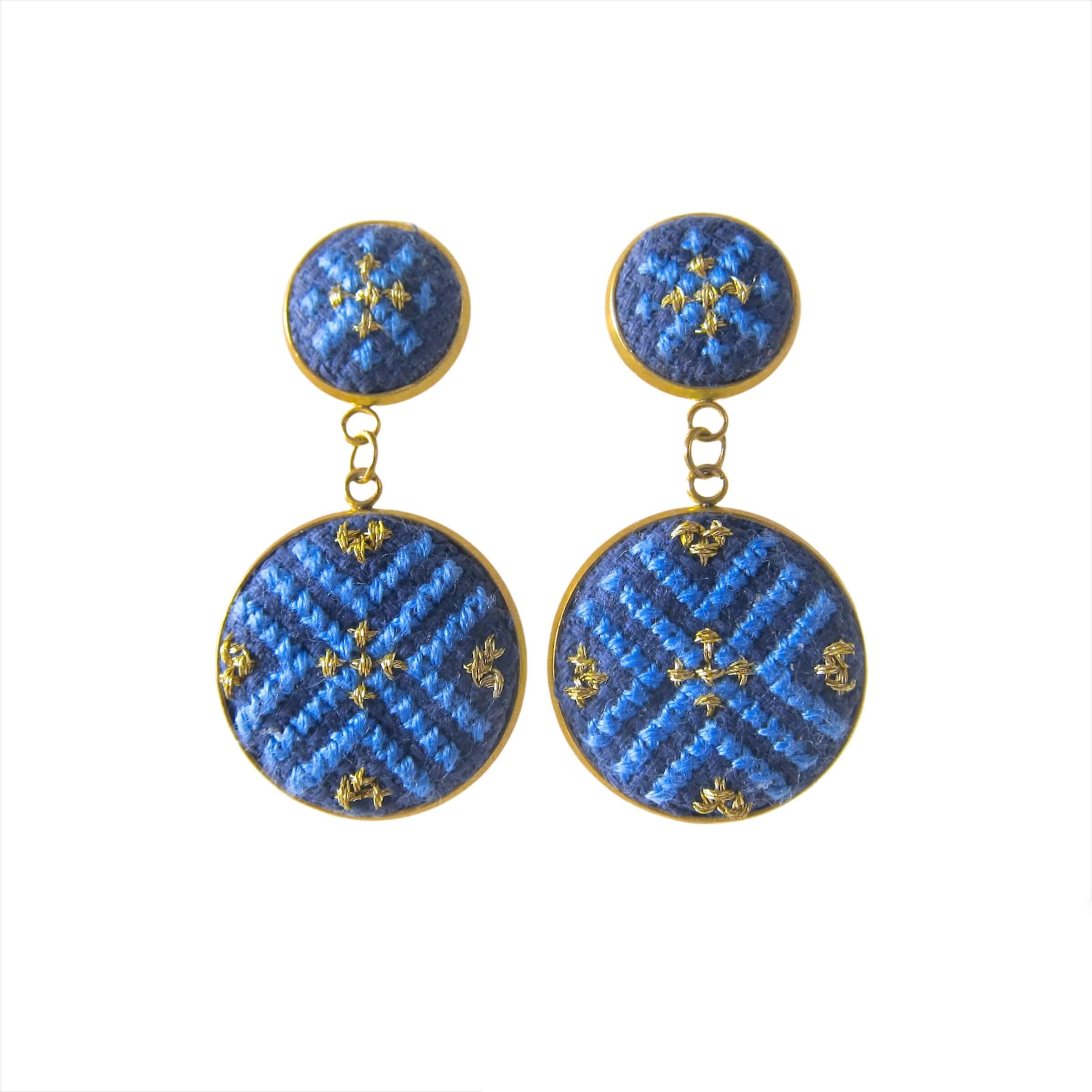 An image of the EarthHeir_ArabesqueBlue_AngelfishEarrings_001.jpg by Earth Heir