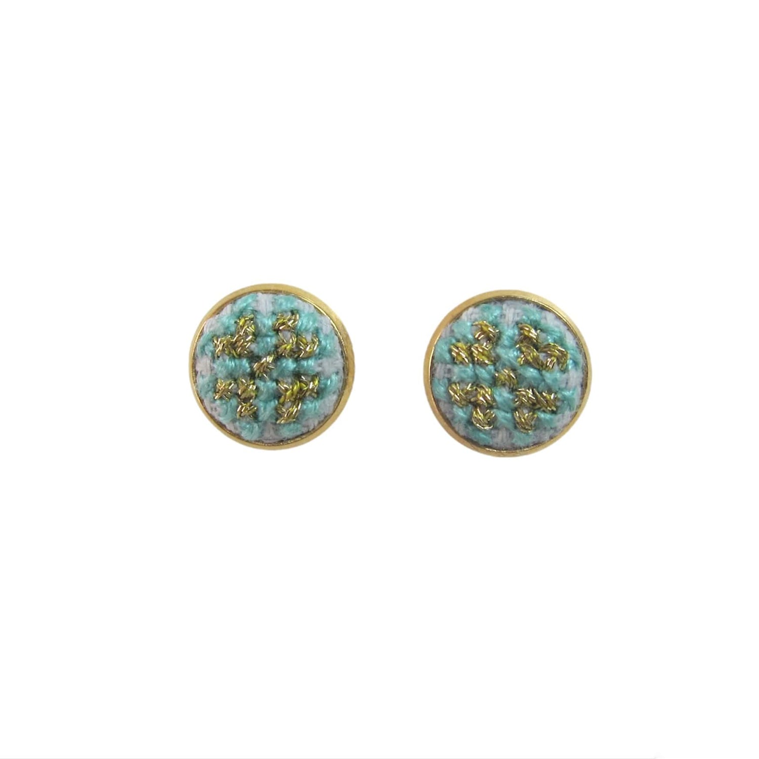 An image of the EarthHeir_Teal_Mahi-MahiStudsEarrings_001.jpg by Earth Heir