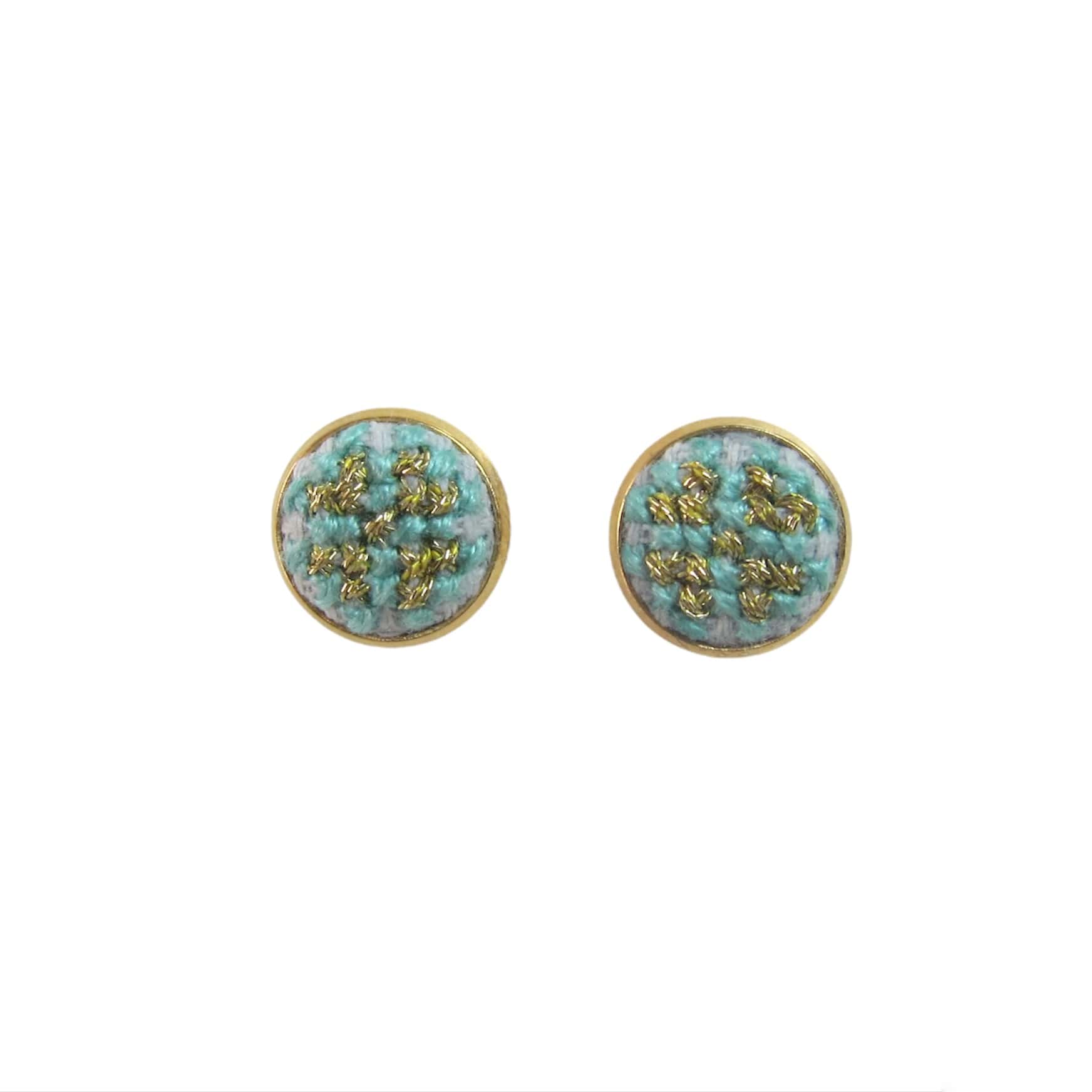 An image of the EarthHeir_Teal_Mahi-MahiStudsEarrings_001.jpg by Earth Heir