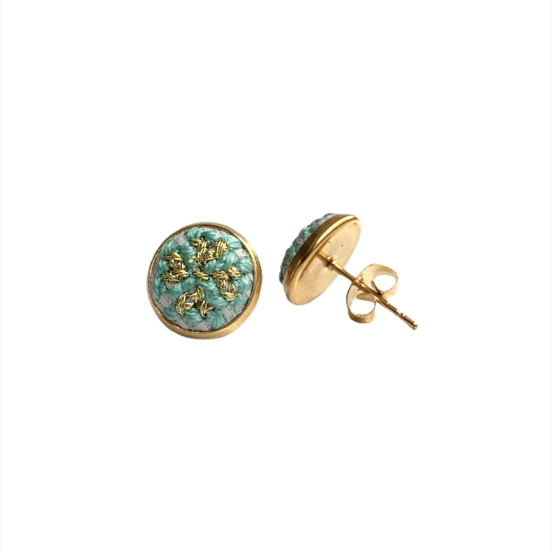 An image of the EarthHeir_Teal_Mahi-MahiStudsEarrings_002.jpg by Earth Heir