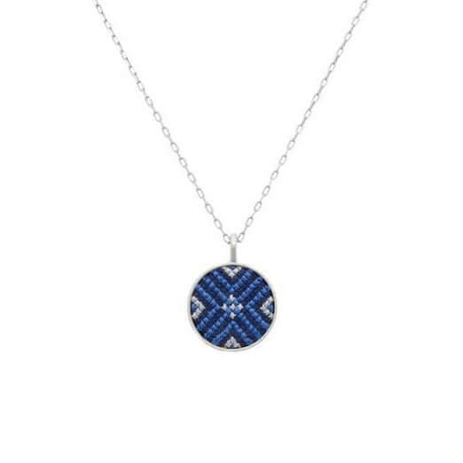 An image of the necklace_silver_arabesque_blue_8bc408ce-dfea-451f-bbef-b0ebf55c364e.jpg by Earth Heir