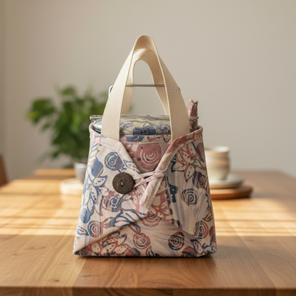 Decoupage 3-tier Tiffin with Batik Carrier