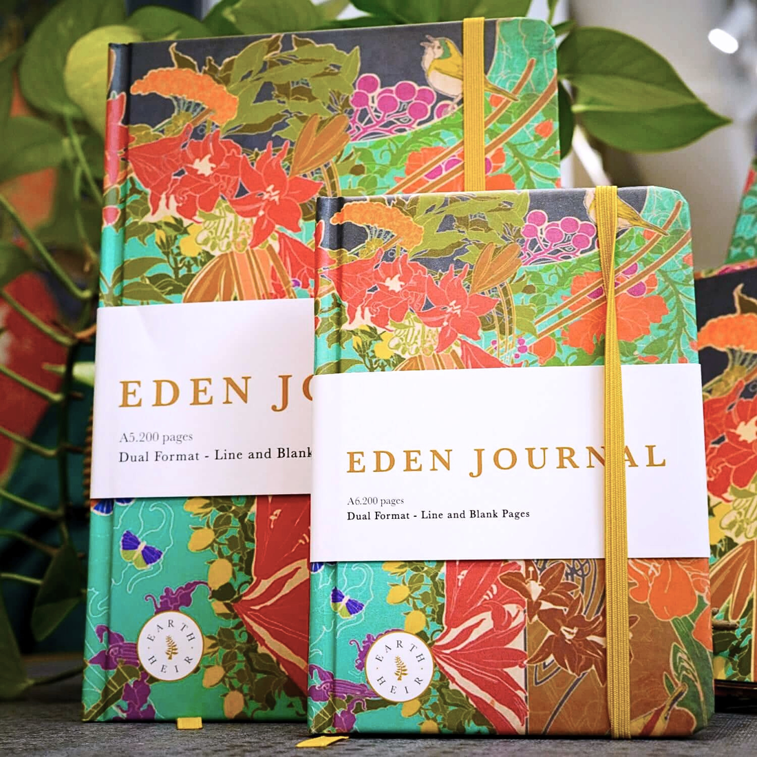 Eden Journal Notebook 200 pages - Dual Design ( 1 page lined 1 page blank )