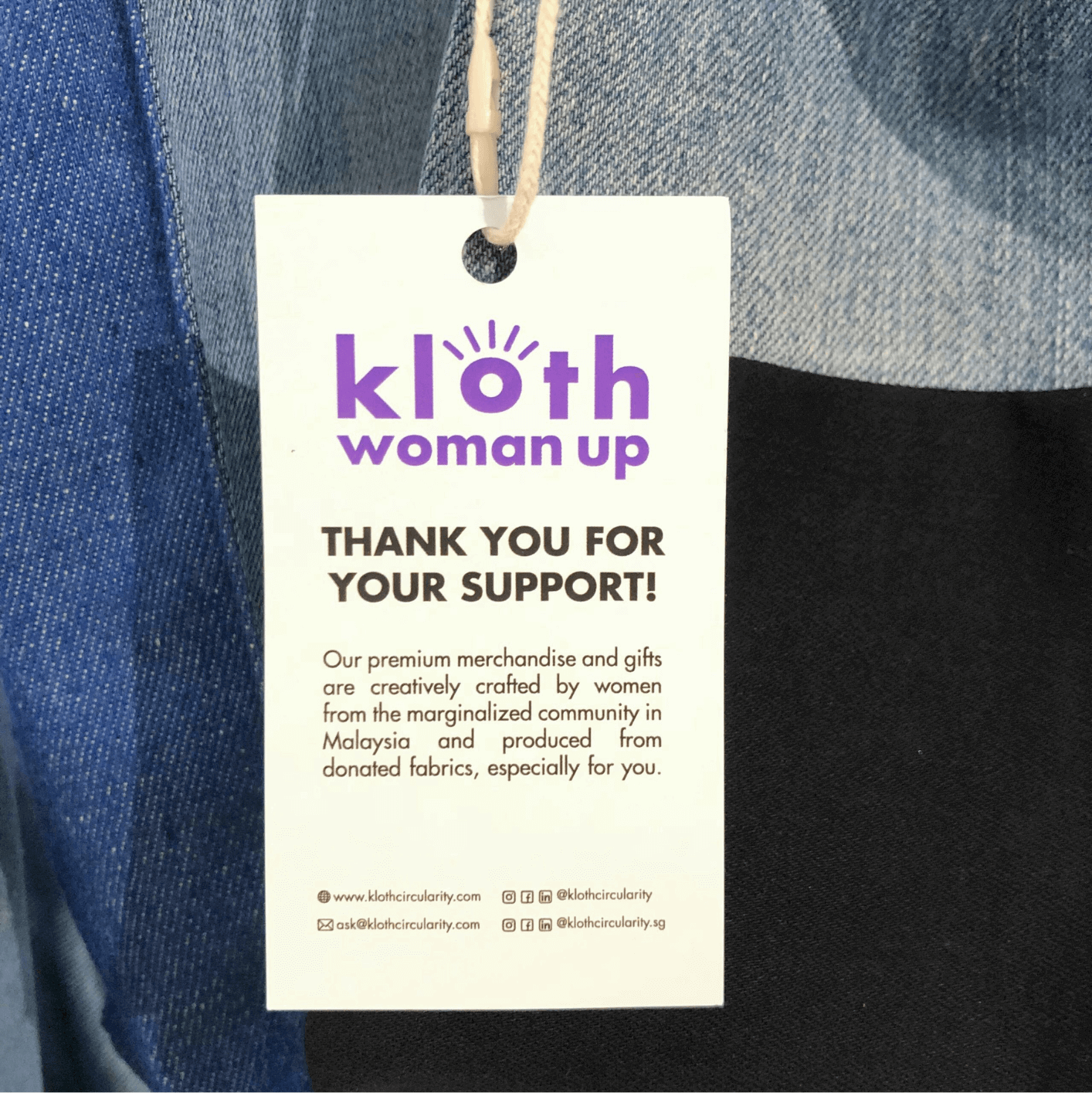 Kloth Circularity : Upcycled Denim Tumbler Bag