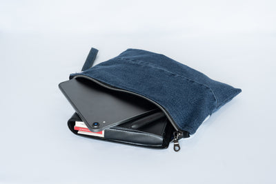 Kloth : Upcycled Denim Essential Pouch with Wrist Strap