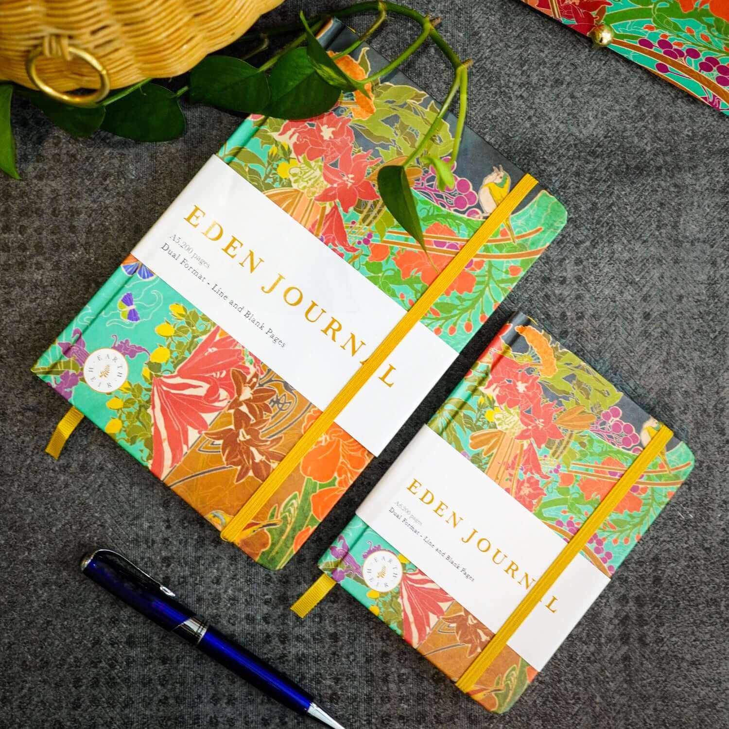 Eden Journal Notebook 200 pages - Dual Design ( 1 page lined 1 page blank )