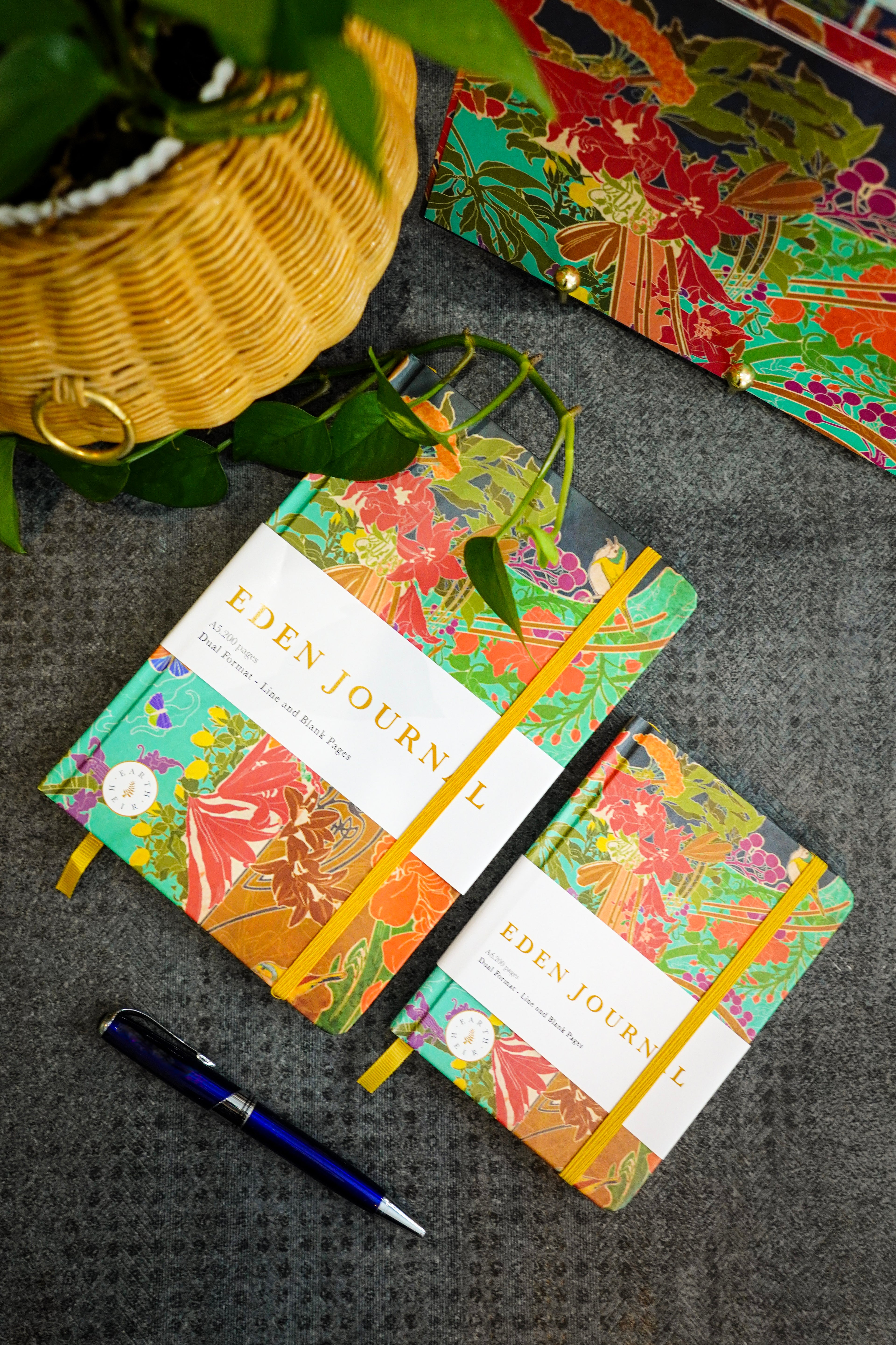 Eden Journal Notebook 200 pages - Dual Design ( 1 page lined 1 page blank )
