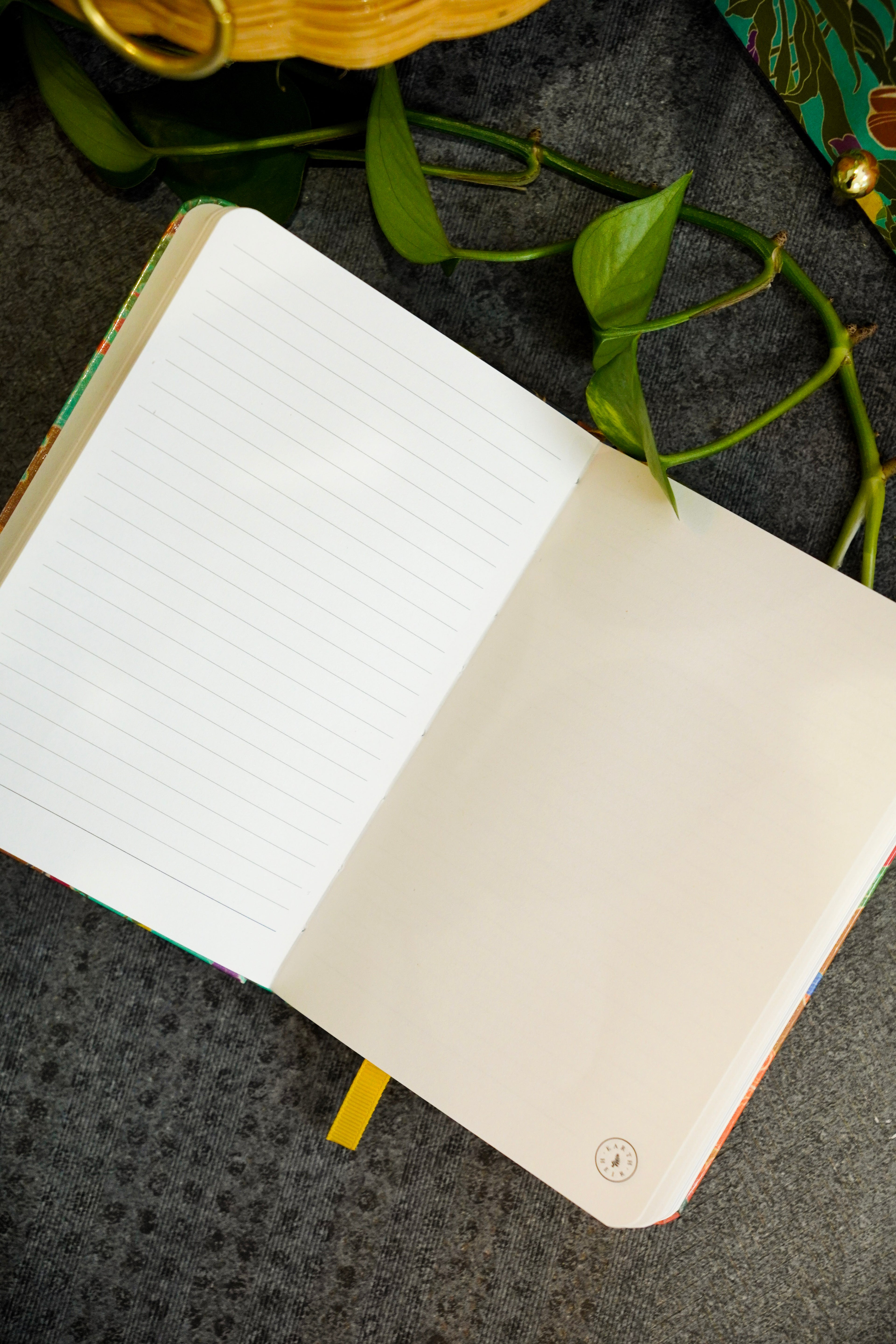 Eden Journal Notebook 200 pages - Dual Design ( 1 page lined 1 page blank )