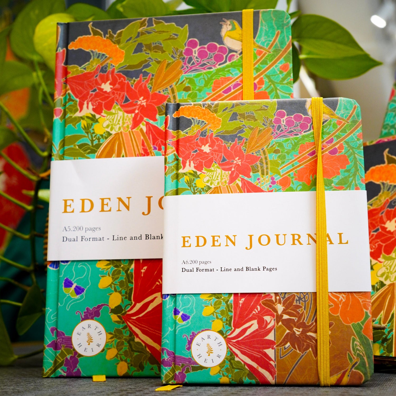 Eden Journal Notebook 200 pages - Dual Design ( 1 page lined 1 page blank )