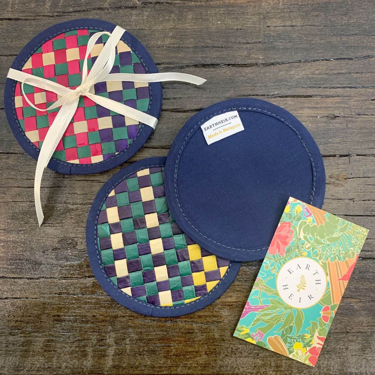 Handwoven Mengkuang Coasters - Sustainable impact ESG gift