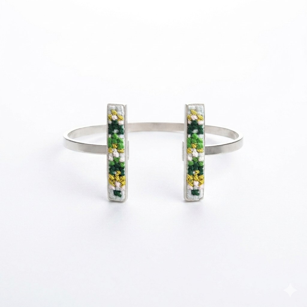 Daun Nuusum Silver-Plated Cuff Bangle (PRE-ORDER)