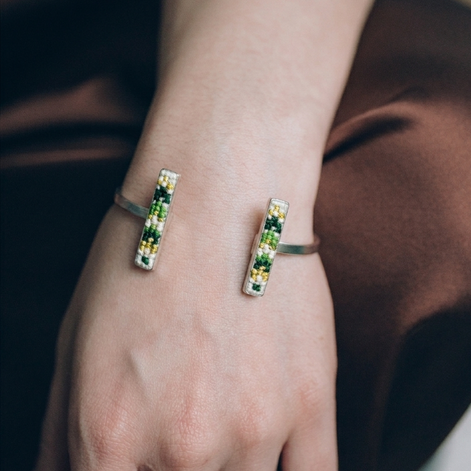 Daun Nuusum Silver-Plated Cuff Bangle (PRE-ORDER)