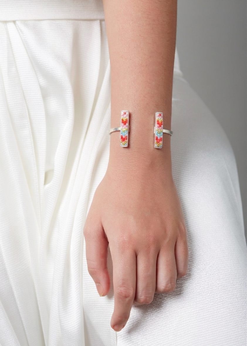 Amour Silver-Plated Cuff Bangle (PRE-ORDER)