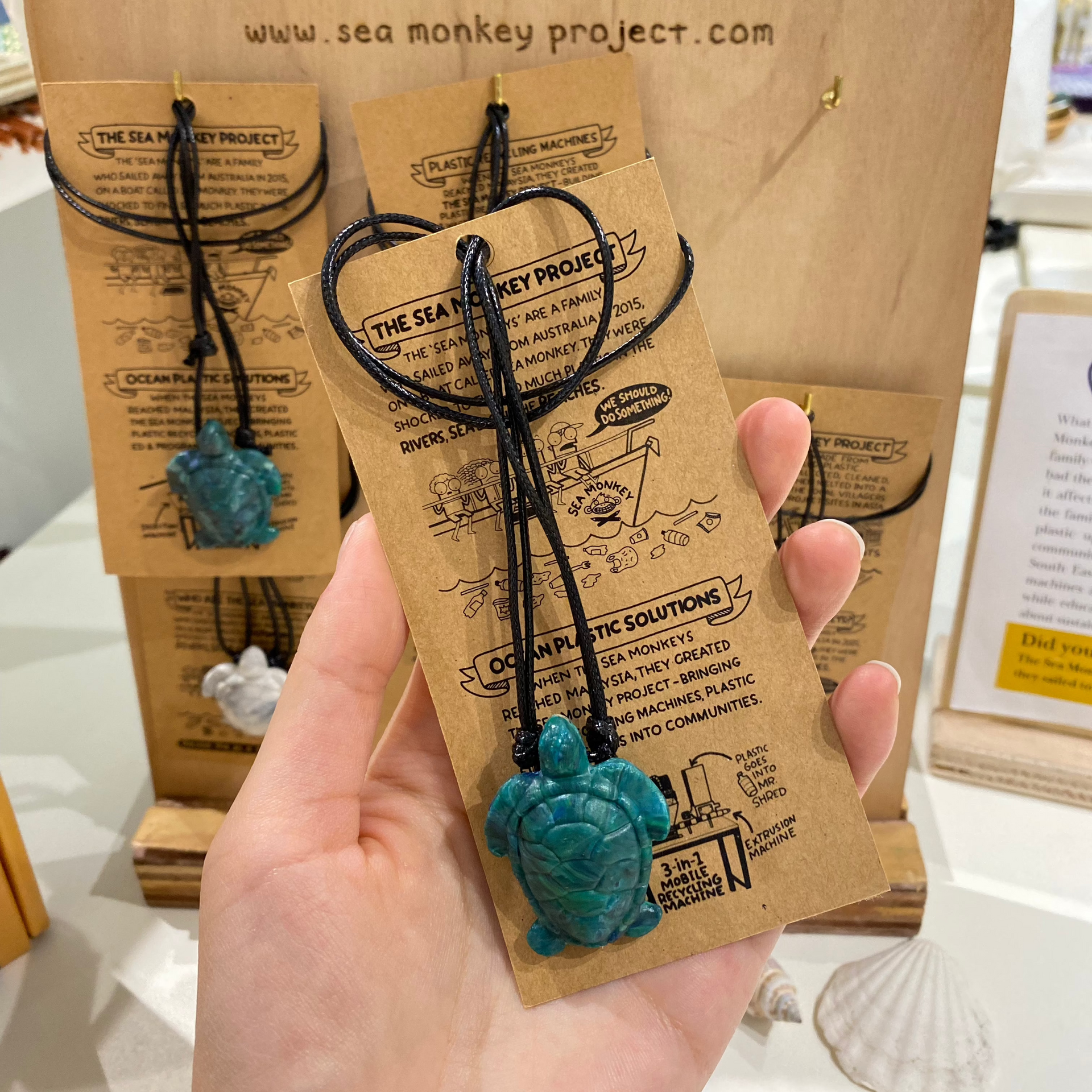 100% Upcycled Sea Turtle Necklace Sustainable impact ESG gift