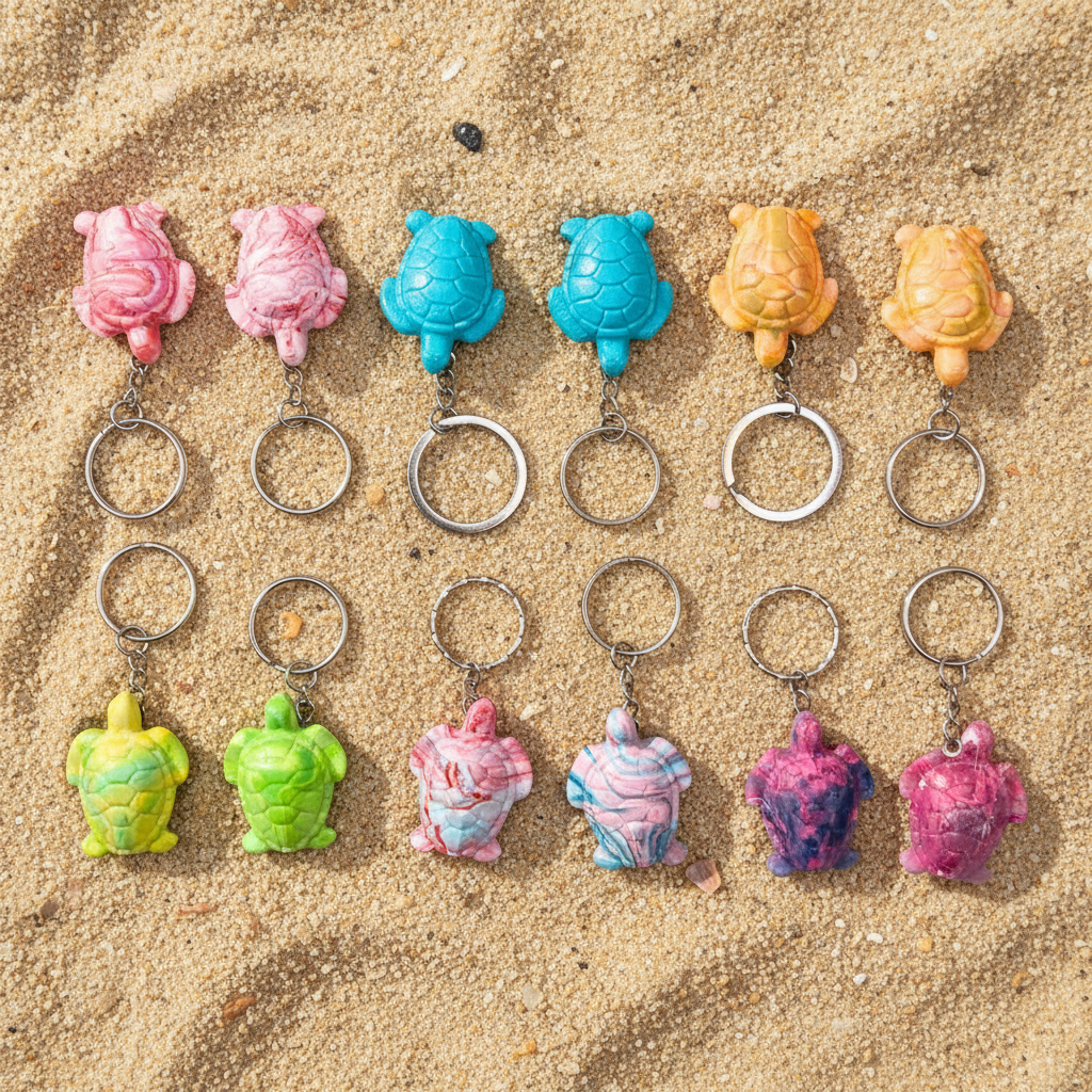 100% Upcycled Plastic Sea Turtle Keychain