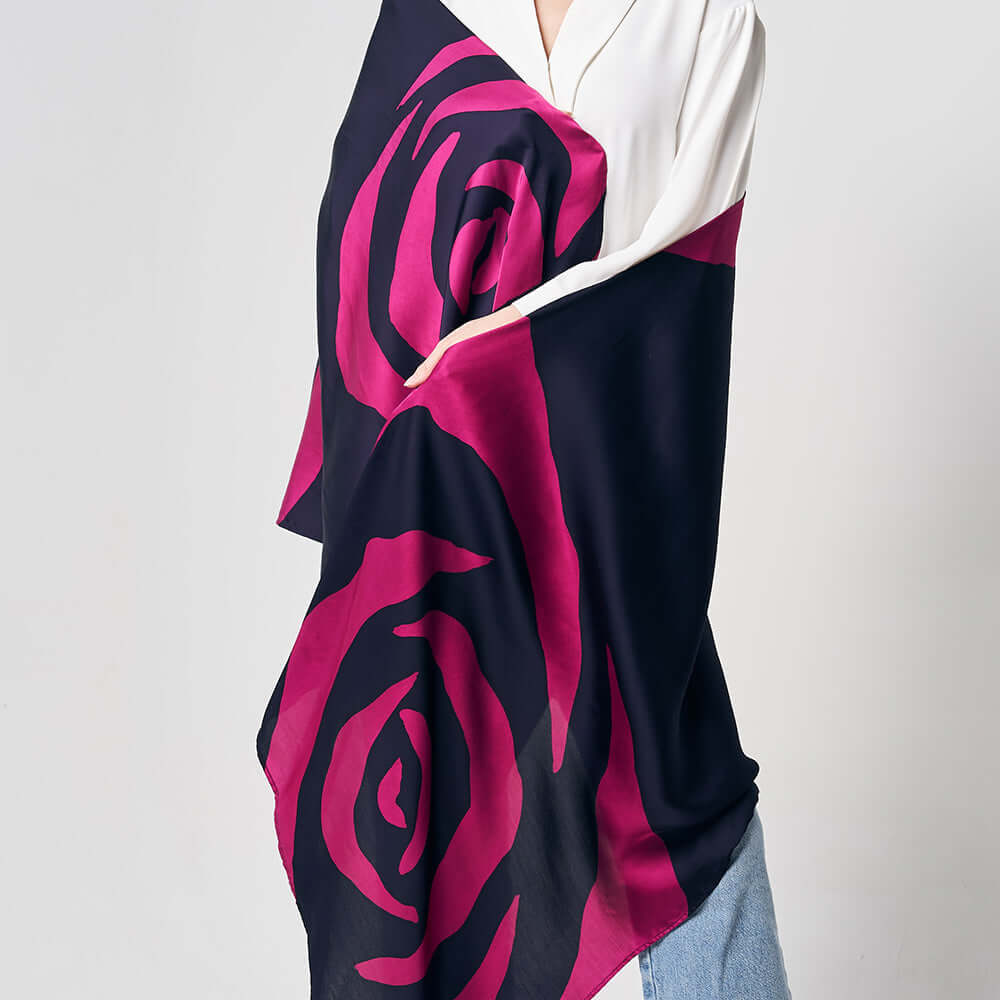 An image of the Scarf_FuchsiaRose_Model1.jpg by Earth Heir