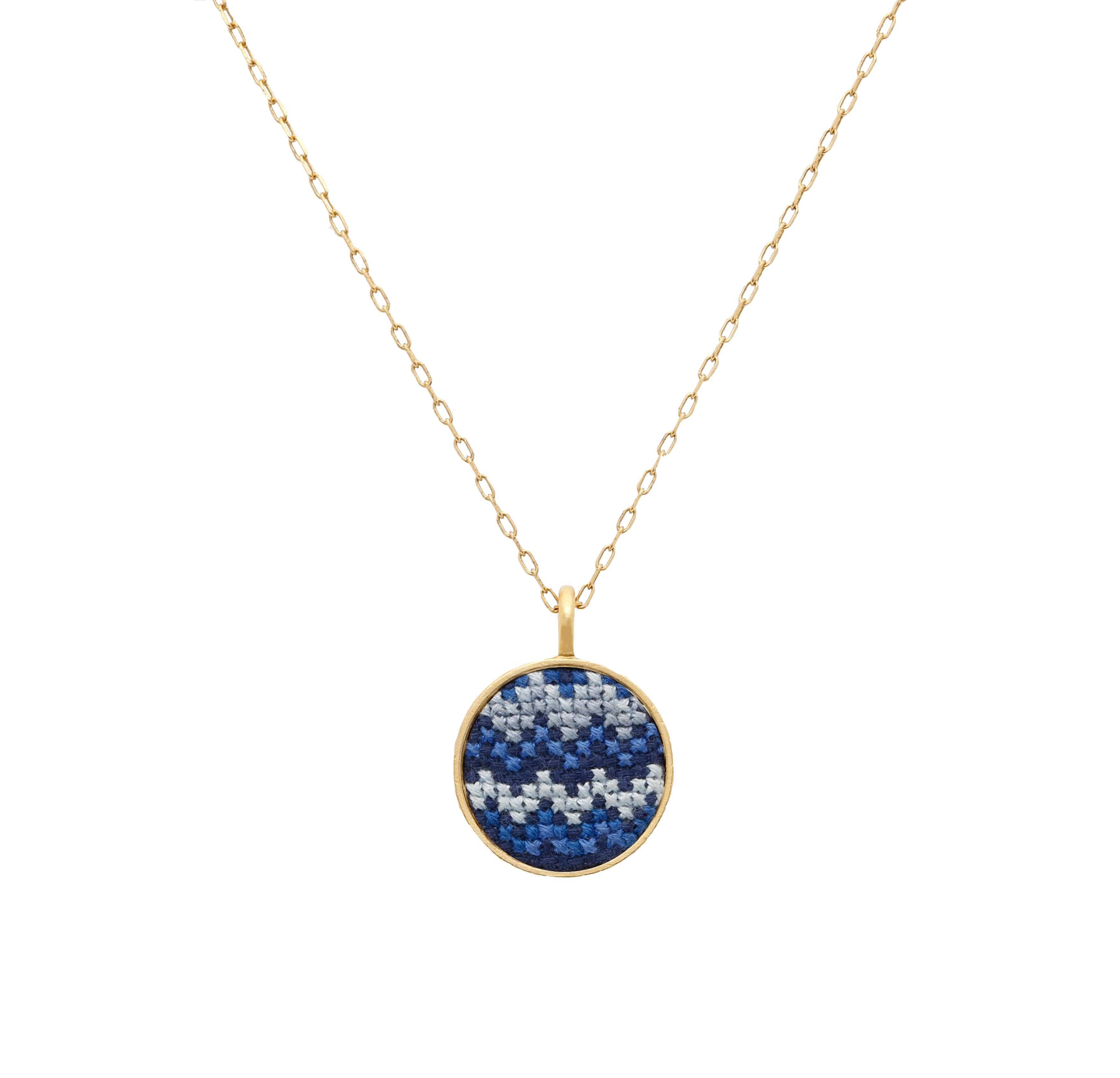 An image of the necklace_gold_nuusum_blue.jpg by Earth Heir