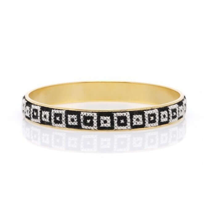 Arabesque Gold-Plated Slim Bangle - Sustainable impact ESG gift