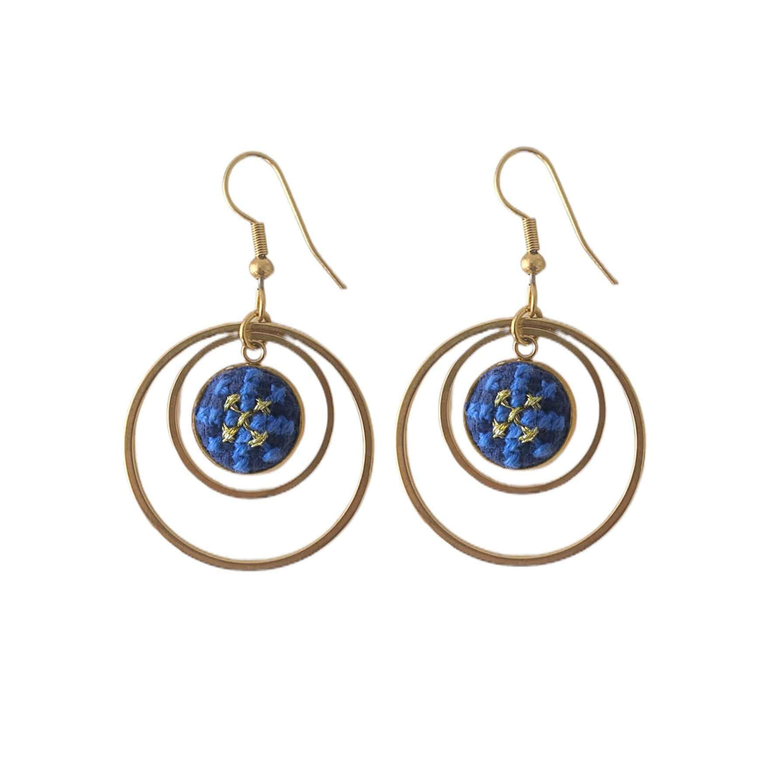 An image of the EarthHeir_ArabesqueBlue_CrownEarrings_001.jpg by Earth Heir