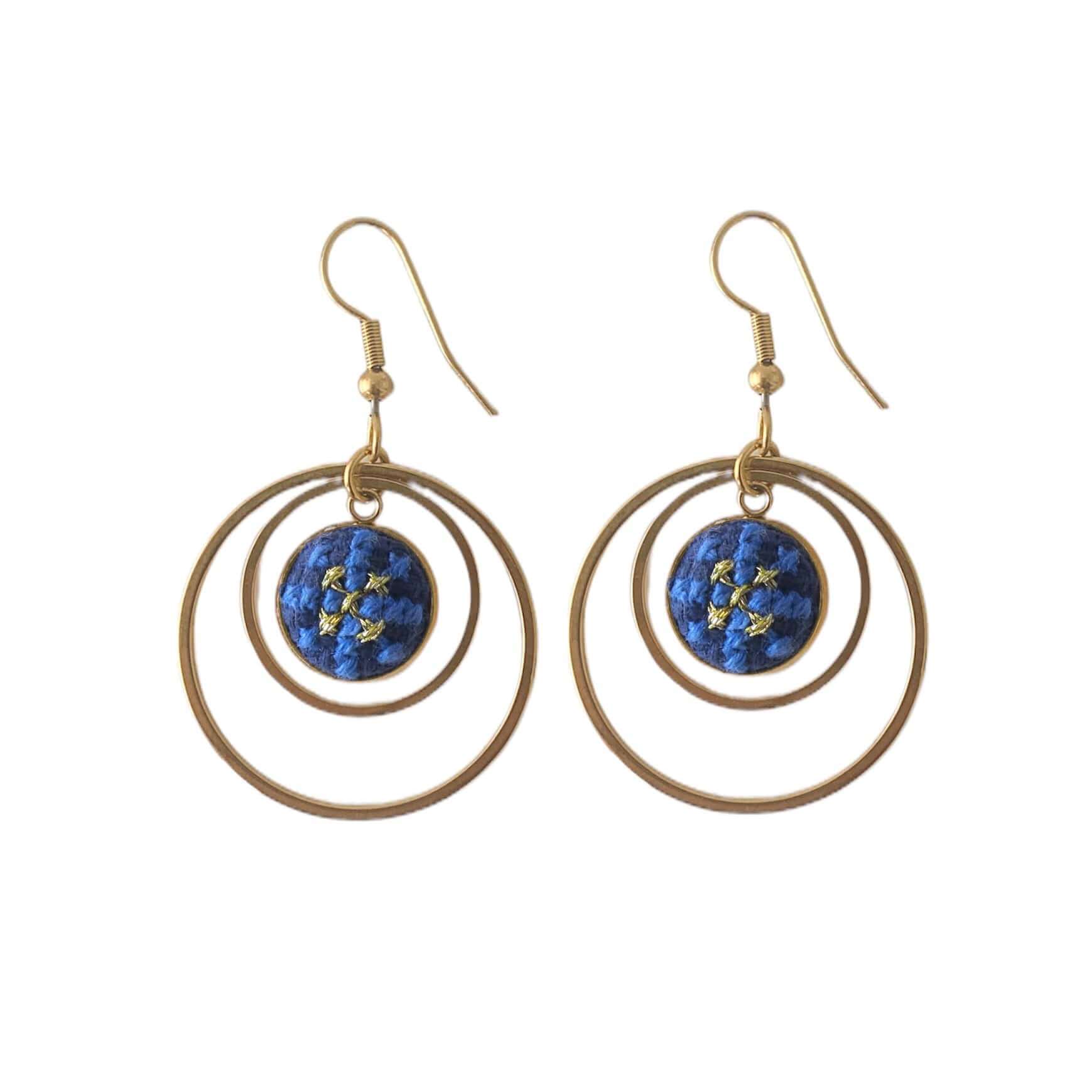 An image of the EarthHeir_ArabesqueBlue_CrownEarrings_001.jpg by Earth Heir