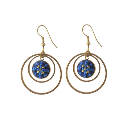 An image of the EarthHeir_ArabesqueBlue_CrownEarrings_001.jpg by Earth Heir
