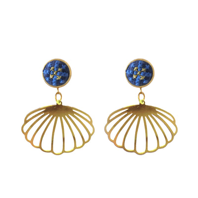 Oyster Earrings - Arabesque Blue