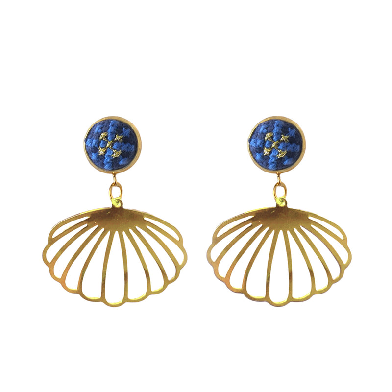 Oyster Earrings - Arabesque Blue