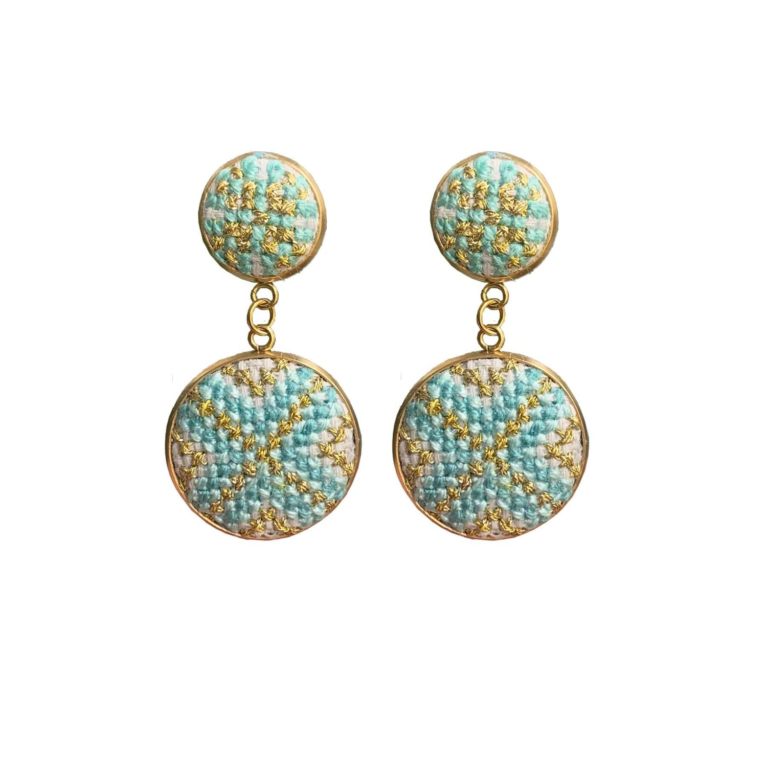 An image of the EarthHeir_Teal_AngelfishEarrings_001.jpg by Earth Heir