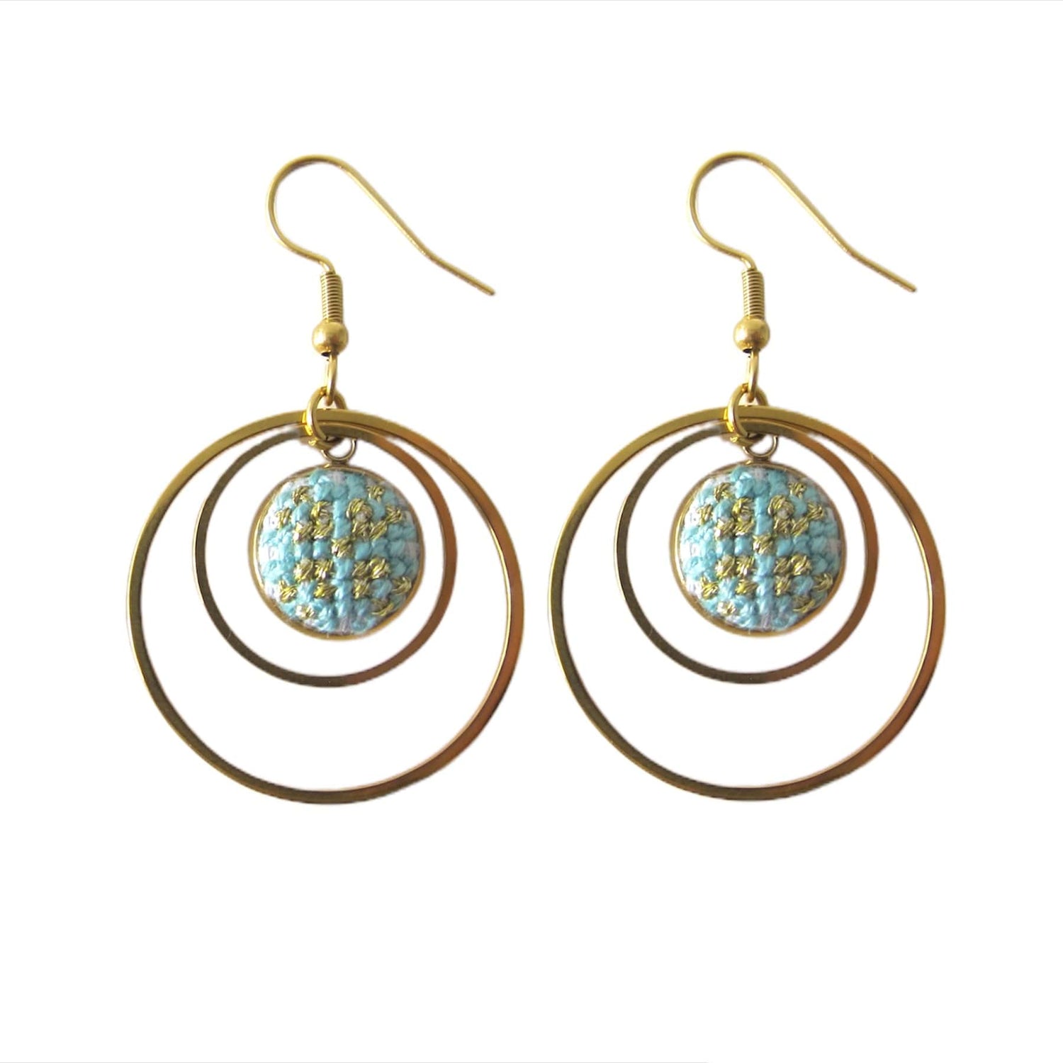 An image of the EarthHeir_Teal_CrownEarrings_001.jpg by Earth Heir