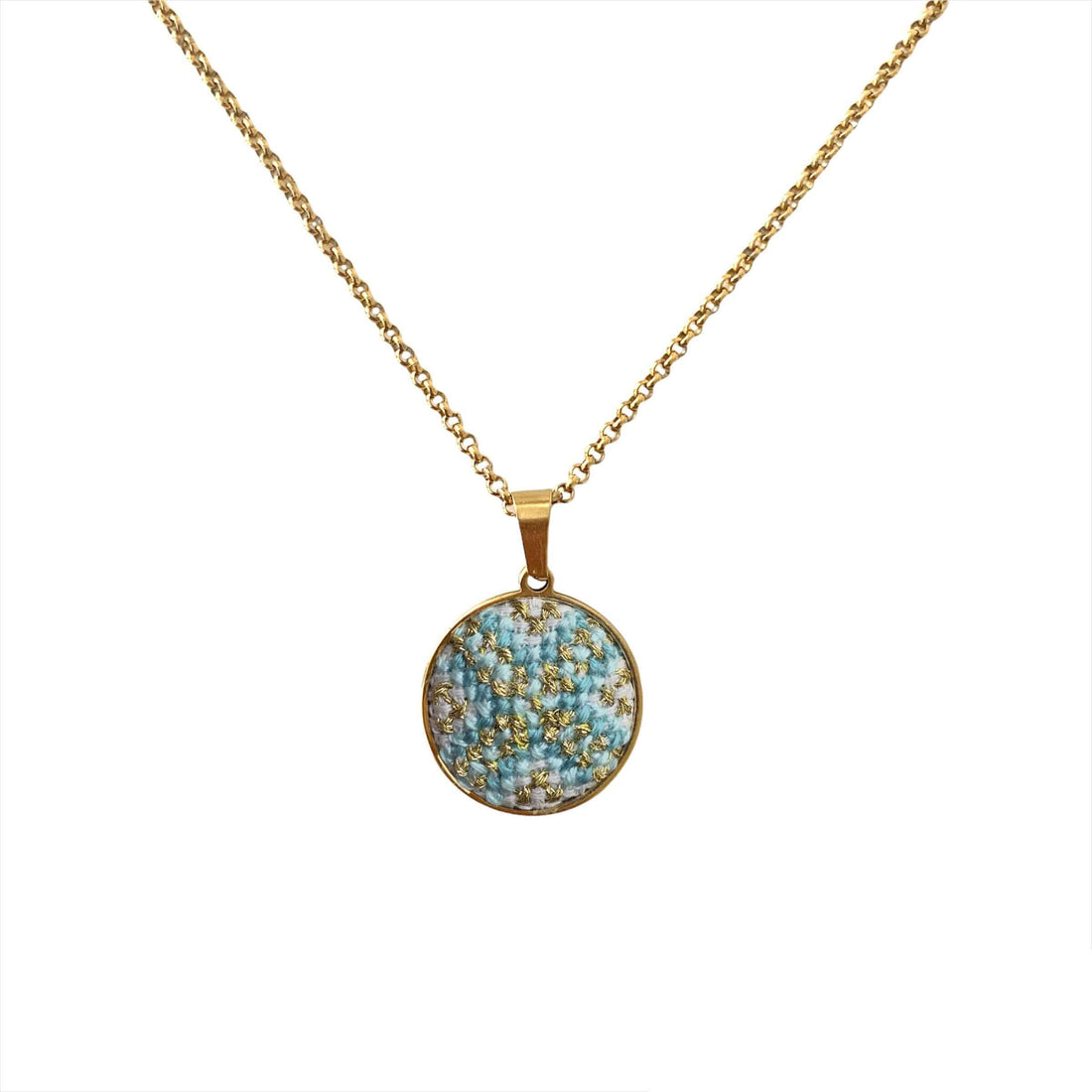 An image of the EarthHeir_Teal_MoonshellNecklace_001.jpg by Earth Heir