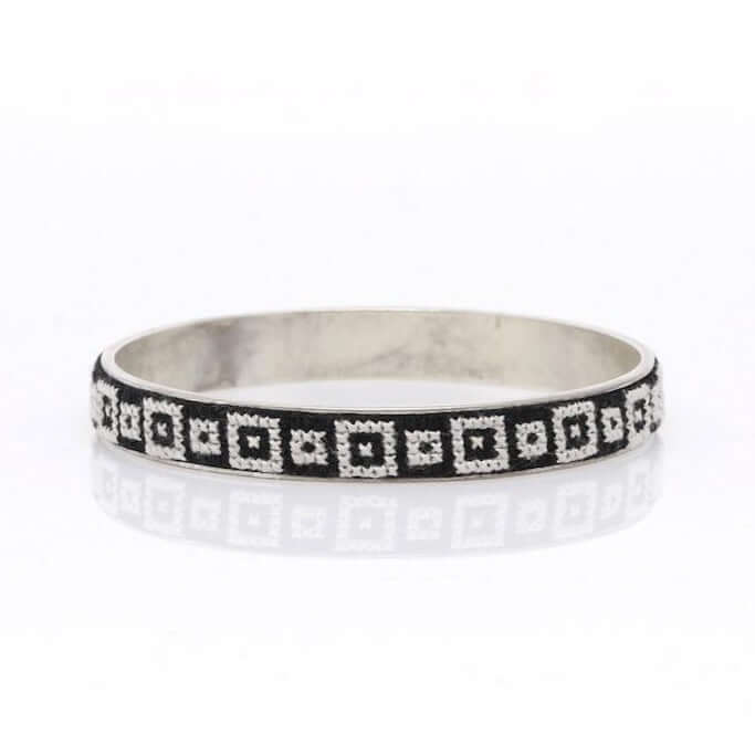 Arabesque Silver-Plated Slim Bangle - Sustainable impact ESG gift